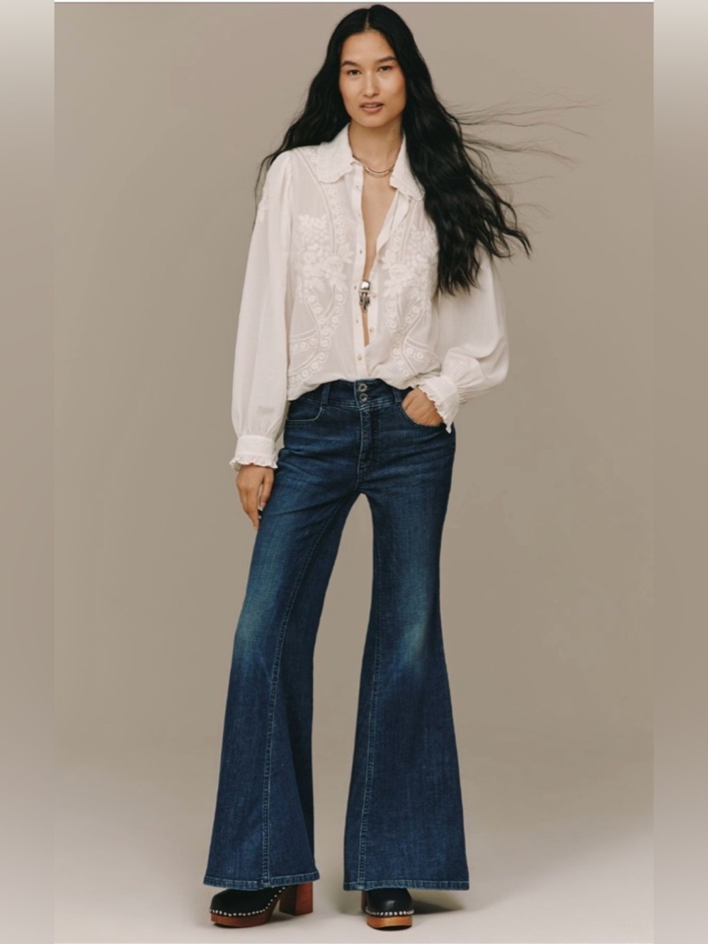 Anthropologie Pilcro Brigette High-Rise Bell- Bottom Jean. SZ:25 NWT